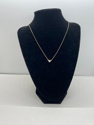 Time And Tru Women's Gold Tone CZ? Pendant Necklace 18' With Extender