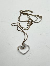 Sterling Silver Chain With Knotted Heart Necklace