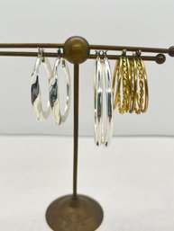 Group Of Three Hoop Earrings