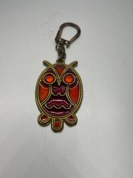 Owl Key Chain Stained Glass Look