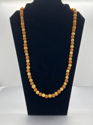 Vintage Carved Bone? Beaded Necklace With Gorgeous Clasp 27'