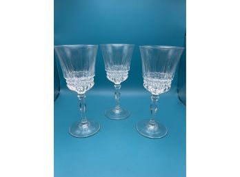 Villeneuve Cristal D'Arques Durand Crystal Wine Glass Set Of 3 6.3/4'