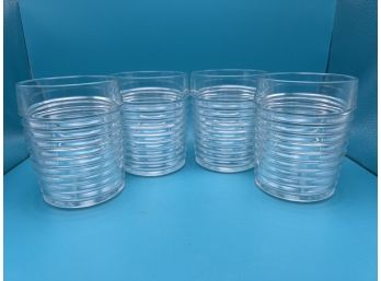 Majestic Clear Beehive Drink Ware Plastic Ribbed Vintage Lot Of 4
