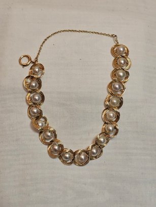 14k Gold With Pearls Bracelet