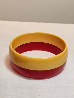 Red And Yellow Bakelite Bracelet