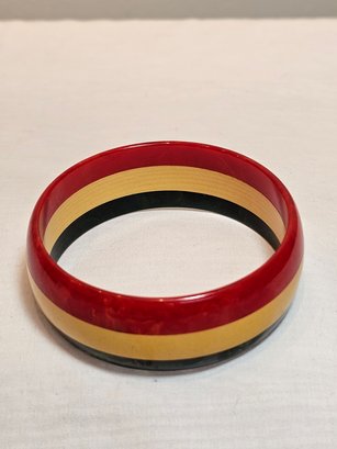 Red Yellow And Green Bakelite Bracelet