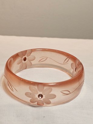 Antique Pink Transparent Bangle Bracelet