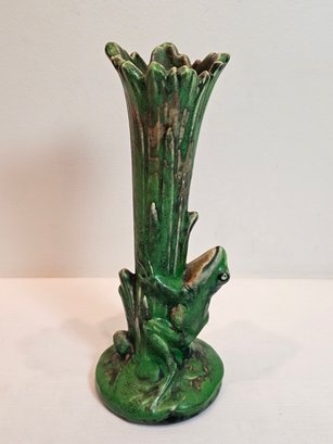 Weller Pottery Coppertone Frog Vase