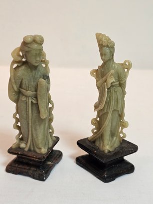 Pair Soapstone Sculptures