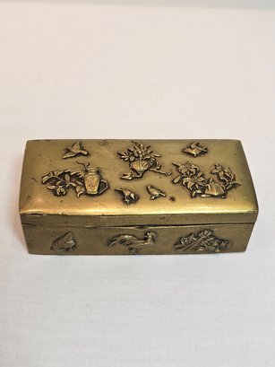 Antique Brass Stamp/jewelry Box