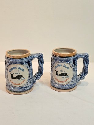 Pair Of Nanco Whalom Park Stein Style Mugs