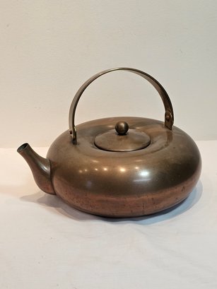 Mid Century Copper Teapot Signed Mikasa
