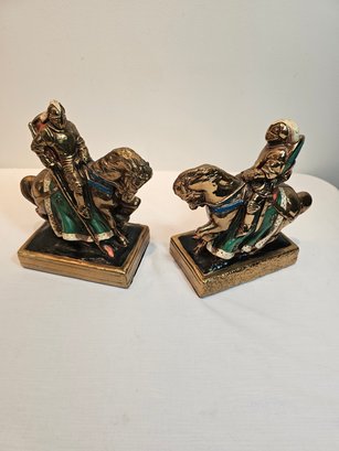 Thin Brass Over Cement Bookends