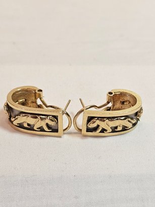 14k Gold Lion Earrings
