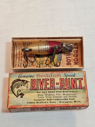 Heddon Spook River Run Vintage Fishing Lure With Box