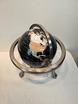 Globe With Semi Precious Stone Inlay