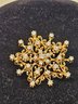 14k Gold Snowflake Brooch With 26 Diamonds