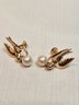 14k Gold Bird Of Peace Ring And Earring Combo Set