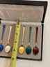 Danish Collectible Sterling And Enamel Spoon Set