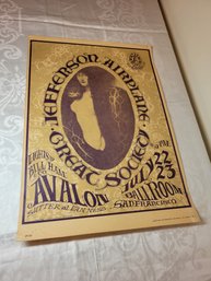 Jefferson Airplane At The Avalon Ballroom July 22 &23 1967 Original Concert Poster