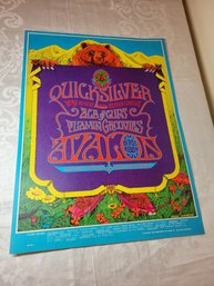 Quicksilver, Ace Of Cups, Sliding Grooves Original Concert Poster May 10, 11, 12 1968