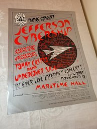 Jefferson Cyberspace 1995 Maritime Hall 1st Ever Internet Concert Original Poster