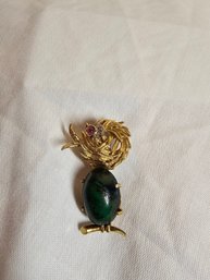 Vintage 14k Gold Bird Brooch