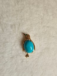 14k Gold 1 Footed Bird Pin