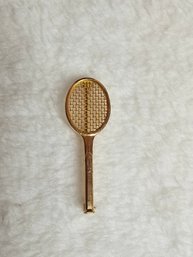 14k Gold Tennis Racket Pin