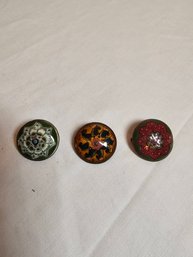 3 Vintage Enamel Pins