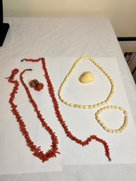 Vintage Bone And Beads Lot