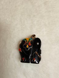 Vintage Onyx Elephant Pendant