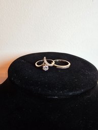 14k Gold With Diamonds Wedding Ring Set