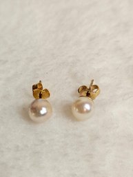 18k Gold With Pearls Earrings