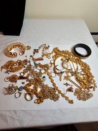 Assorted Gold Tone Costume Jewelry Lot