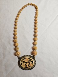 Antique Bone Pendant Necklace