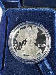 1997 -p Silver Eagle Proof Coin With Box And Paperwork