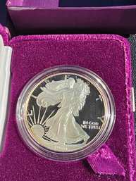 1986 -s Silver Eagle Proof Coin With Box No Paperwork