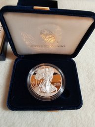 2014 W 1 Oz Silver Eagle Proof Coin In Box With Paperwork