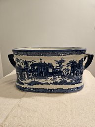 Victoria Ware Ironstone Blue And White Footbath