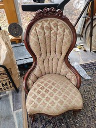 Carved Embroidered Antique Chair