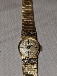 Geneva 14k Gold Ladies Watch With 14k Gold Band