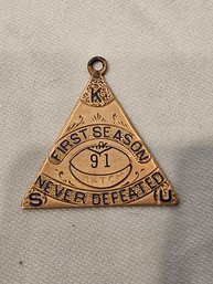 1891 Kansas State University Undefeated Gold Pendant