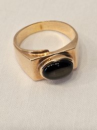 18k Gold Black Star Sapphire Men's Ring