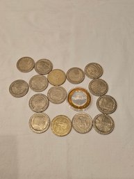 Casino Tokens And Silver Coin From The Monte Carlo