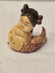 Resin Netsuke Lady