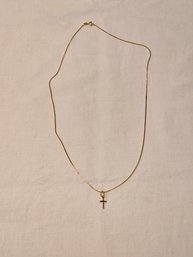 14k Gold Chain With 18k Gold Cross