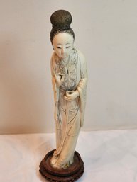 Exquisite Ivory Quan Yin Figurine With Stand