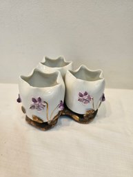 1920s Triple Violet Vases