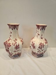 Pair Italian Rose Vases
